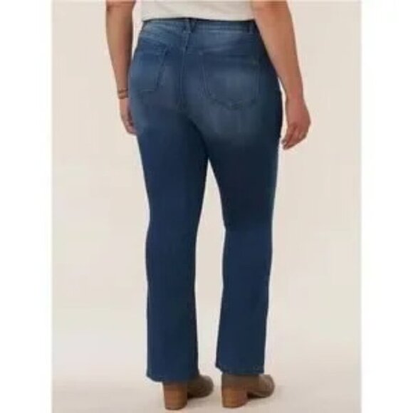 Democracy Jeans Size 14 Ab Solution High Rise Bootcut Denim Blue Dark NWT $98 - Picture 2 of 10